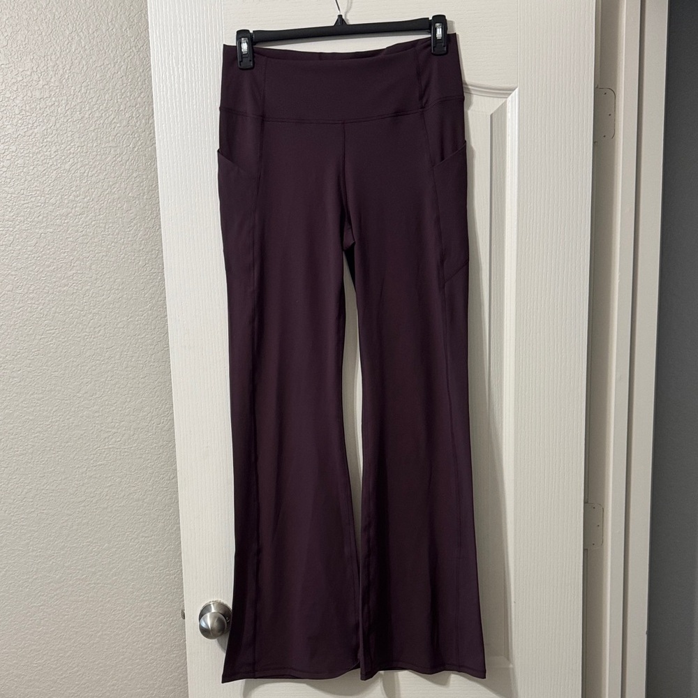 Fabletics PureLuxe NWT 1X Tall High-Waist Flare Workout Pants - oxblood